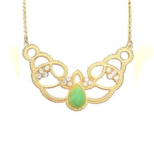 NWT Elegant Gold and Green Necklace And Earring Set